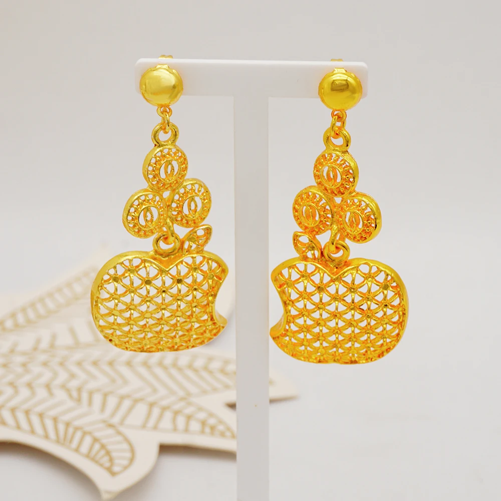 Dubai Gold Color Jewelry Sets African Indian Wedding Bridal Wife Gifts Necklace Bracelet Earrings Ring Jewelry for Women 2022