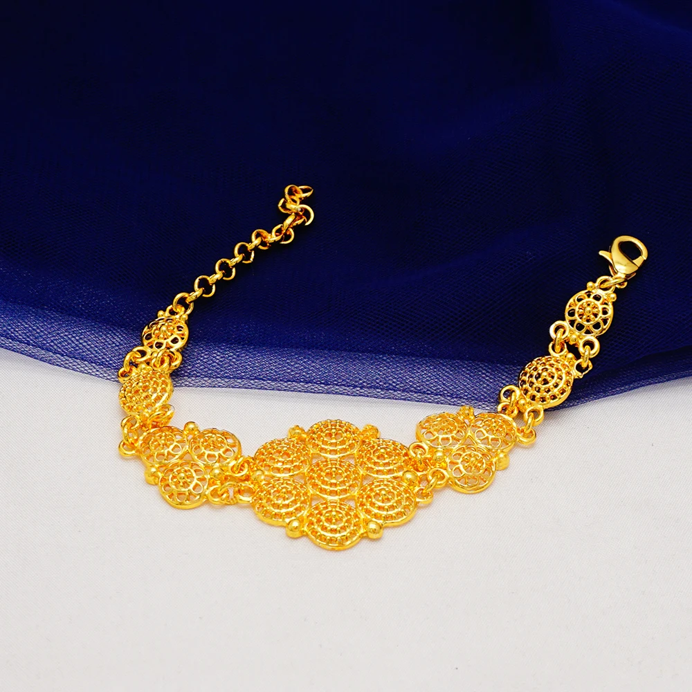 Dubai Gold Color Jewelry Sets African Indian Wedding Bridal Wife Gifts Necklace Bracelet Earrings Ring Jewelry for Women 2022