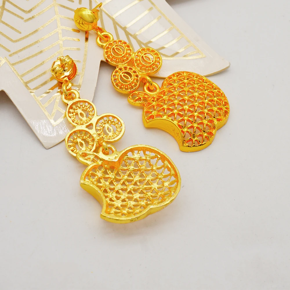 Dubai Gold Color Jewelry Sets African Indian Wedding Bridal Wife Gifts Necklace Bracelet Earrings Ring Jewelry for Women 2022
