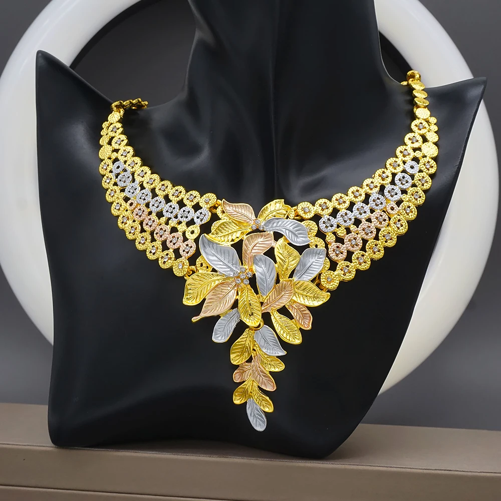 Dubai Gold Color Jewelry Sets African Indian Wedding Bridal Wife Gifts Necklace Bracelet Earrings Ring Jewelry for Women 2022