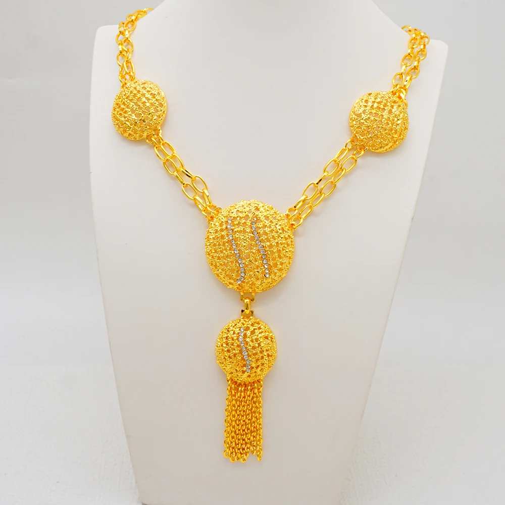 Dubai Gold Color Jewelry Sets African Indian Wedding Bridal Wife Gifts Necklace Bracelet Earrings Ring Jewelry for Women 2022