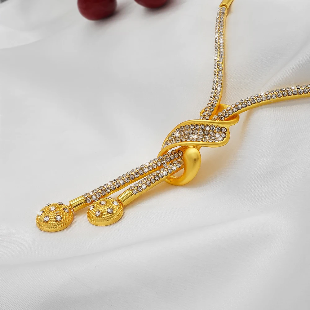 Dubai Gold Color Jewelry Sets African Indian Wedding Bridal Wife Gifts Necklace Bracelet Earrings Ring Jewelry for Women 2022