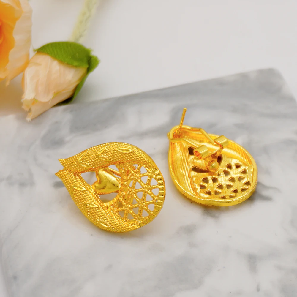 Dubai Gold Color Jewelry Sets African Indian Wedding Bridal Wife Gifts Necklace Bracelet Earrings Ring Jewelry for Women 2022