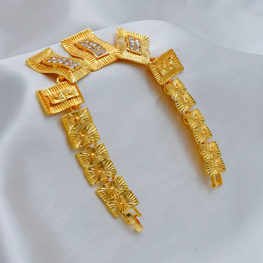 Dubai Gold Color Jewelry Sets African Indian Wedding Bridal Wife Gifts Necklace Bracelet Earrings Ring Jewelry for Women 2022