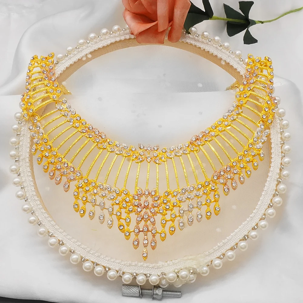 Dubai Gold Color Jewelry Sets African Indian Wedding Bridal Wife Gifts Necklace Bracelet Earrings Ring Jewelry for Women 2022