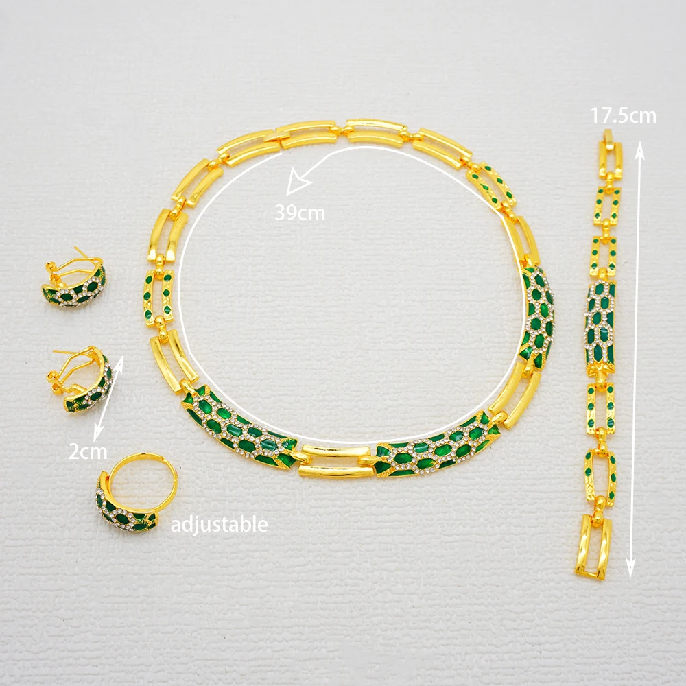 Dubai Gold Color Jewelry Sets African Indian Wedding Bridal Wife Gifts Necklace Bracelet Earrings Ring Jewelry for Women 2022