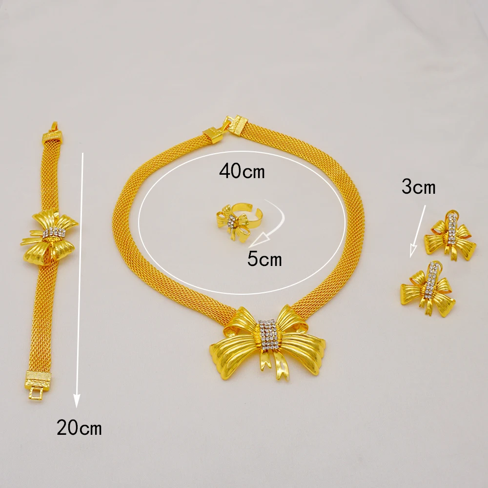 Dubai Gold Color Jewelry Sets African Indian Wedding Bridal Wife Gifts Necklace Bracelet Earrings Ring Jewelry for Women 2022
