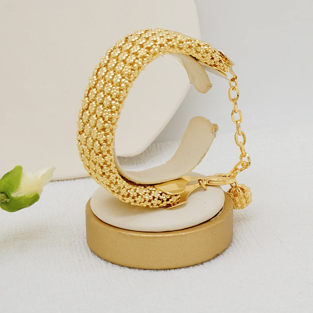 Dubai Gold Color Jewelry Sets African Indian Wedding Bridal Wife Gifts Necklace Bracelet Earrings Ring Jewelry for Women 2022