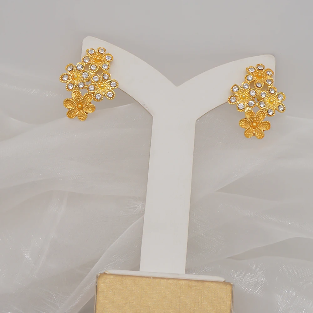 Dubai Gold Color Jewelry Sets African Indian Wedding Bridal Wife Gifts Necklace Bracelet Earrings Ring Jewelry for Women 2022