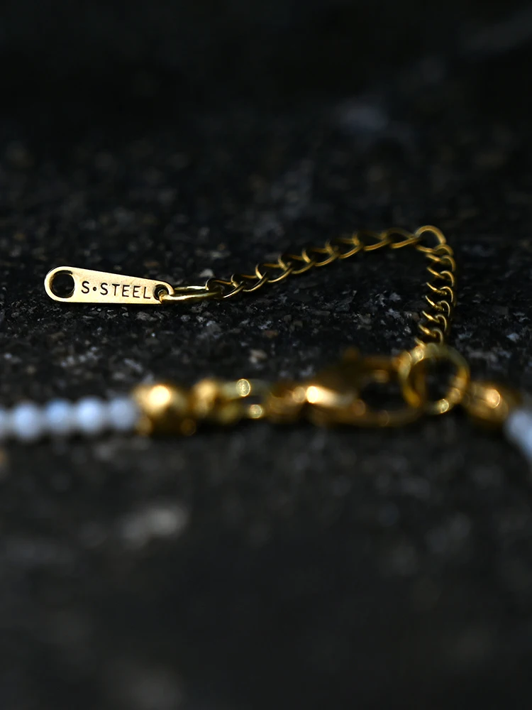 Stainless Steel Initial Heart Necklace for Women Natural Beads Letter Choker Fashion Jewelry Boho Streetwear Collier Femme