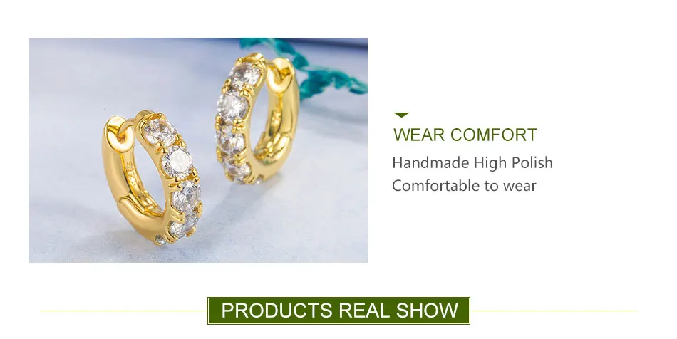 ZDADAN 925 Sterling Silver 18K Gold Emerald Hoop Earrings For Women Fashion Jewelry