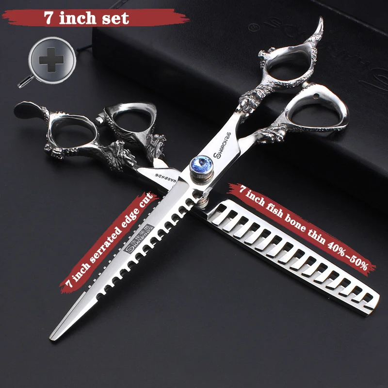 Hairdressing Cutting Scissors Hair Styling Tools 6/6.5/7 inch Salon Scissors Set 440C Barber Shears 10 25 40 50 Thinning Rate
