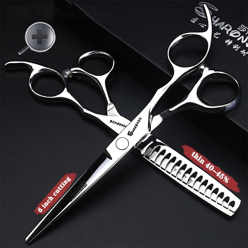 Hairdressing Cutting Scissors Hair Styling Tools 6/6.5/7 inch Salon Scissors Set 440C Barber Shears 10 25 40 50 Thinning Rate
