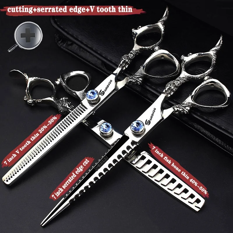 Hairdressing Cutting Scissors Hair Styling Tools 6/6.5/7 inch Salon Scissors Set 440C Barber Shears 10 25 40 50 Thinning Rate