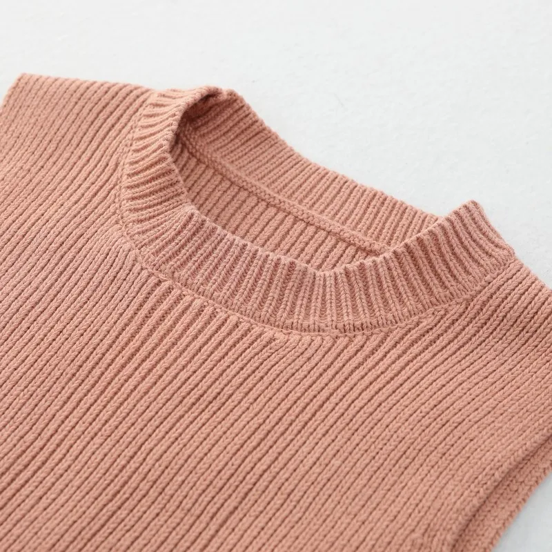 Baby Girls Sweaters Baby Girl Solid Sleeveless Pullover Vest Baby Boys Sweaters Knit Vest Kids Toddler Autumn Outerwear