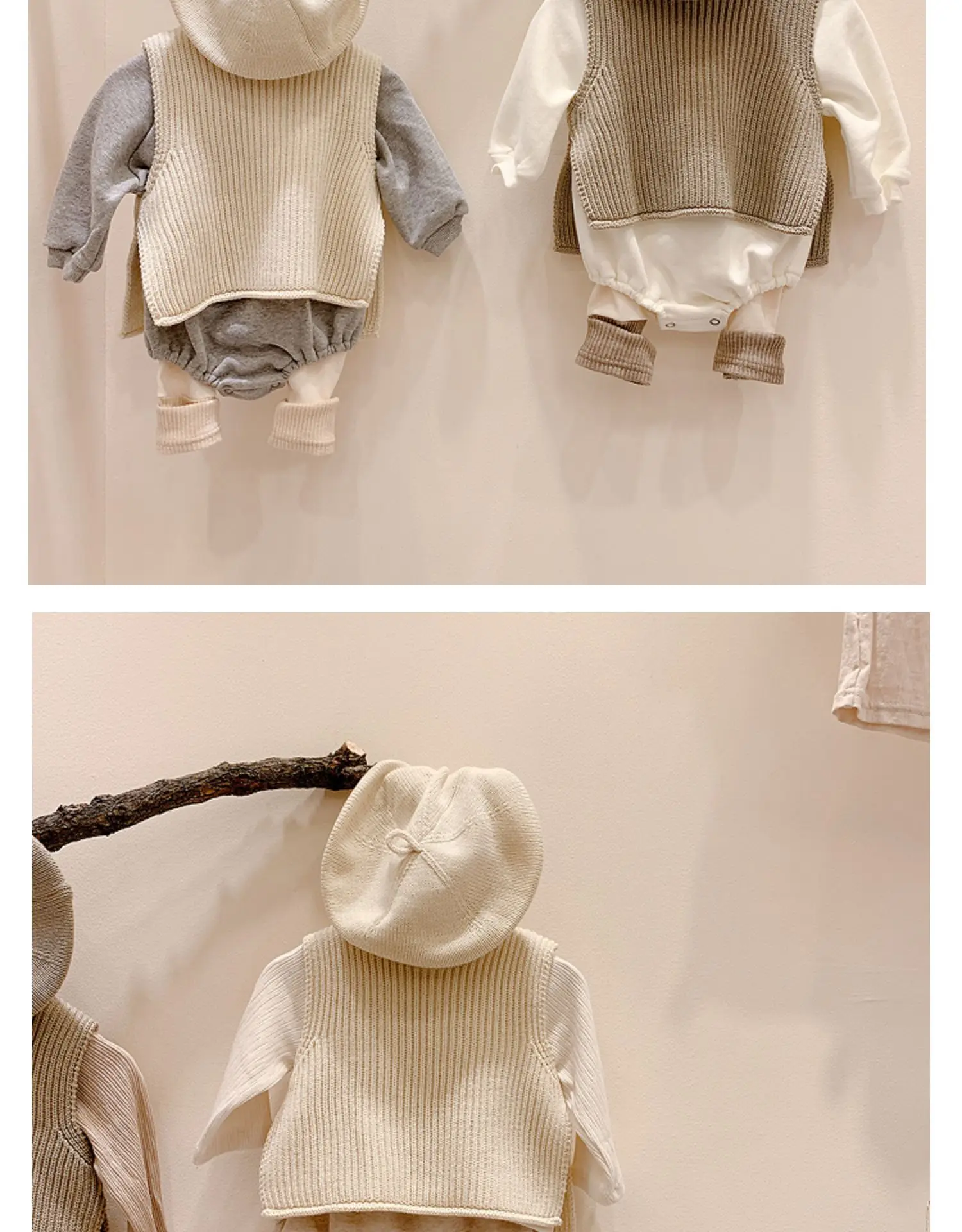 Baby Girls Sweaters Baby Girl Solid Sleeveless Pullover Vest Baby Boys Sweaters Knit Vest Kids Toddler Autumn Outerwear