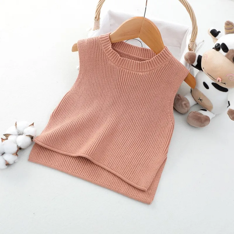 Baby Girls Sweaters Baby Girl Solid Sleeveless Pullover Vest Baby Boys Sweaters Knit Vest Kids Toddler Autumn Outerwear