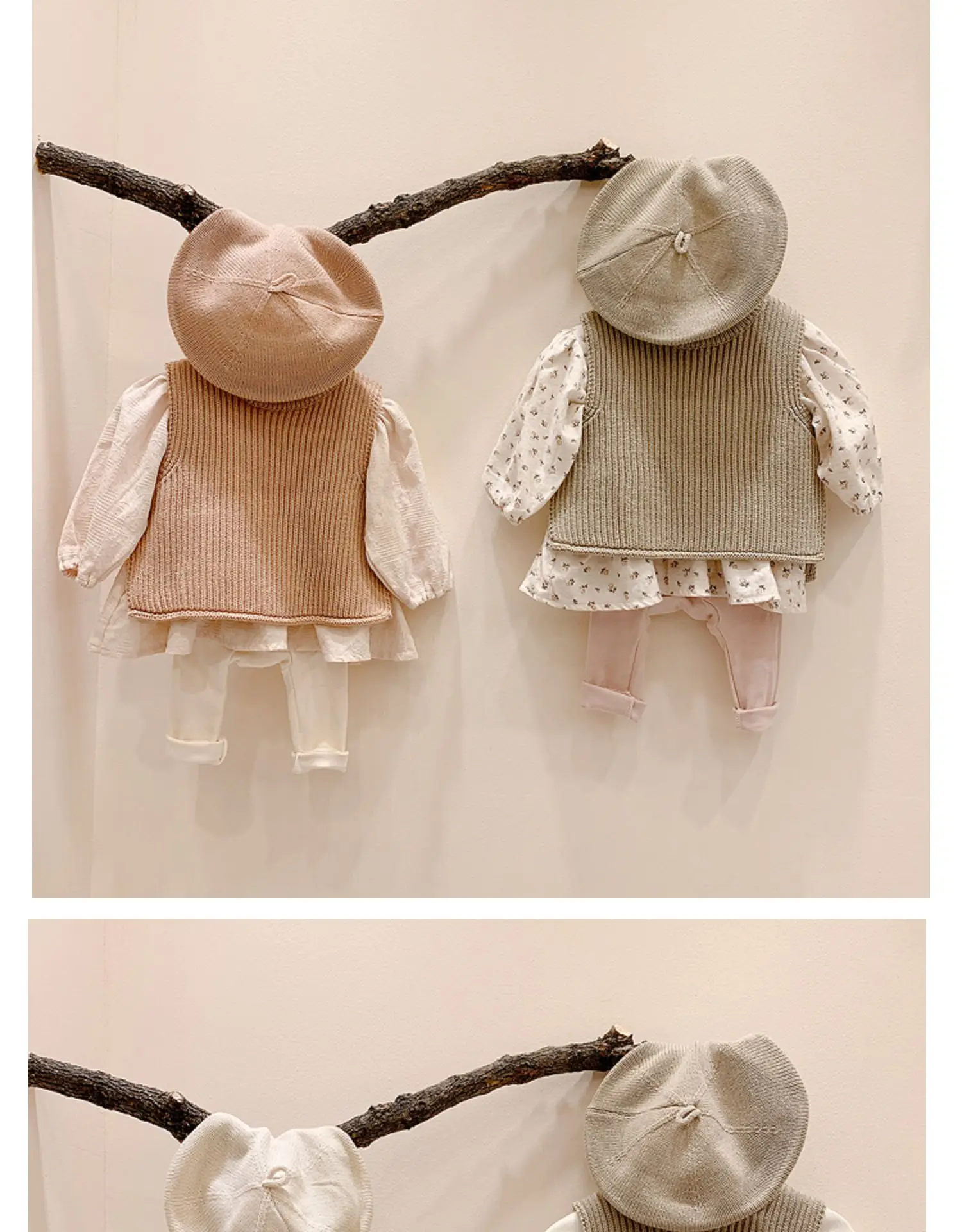 Baby Girls Sweaters Baby Girl Solid Sleeveless Pullover Vest Baby Boys Sweaters Knit Vest Kids Toddler Autumn Outerwear