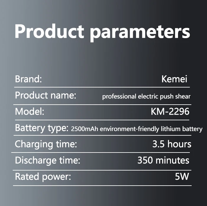 Kemei KM-2296 2299 Professional Hair Clipper for Men Hair Cutting Machine with Seat Charger Hair Trimmer Machine Haircut Machine