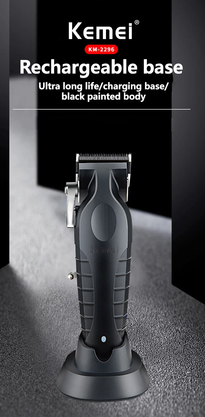 Kemei KM-2296 2299 Professional Hair Clipper for Men Hair Cutting Machine with Seat Charger Hair Trimmer Machine Haircut Machine