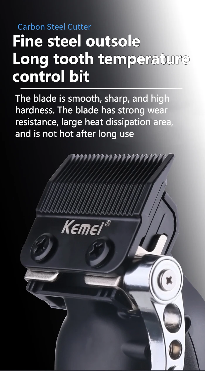Kemei KM-2296 2299 Professional Hair Clipper for Men Hair Cutting Machine with Seat Charger Hair Trimmer Machine Haircut Machine