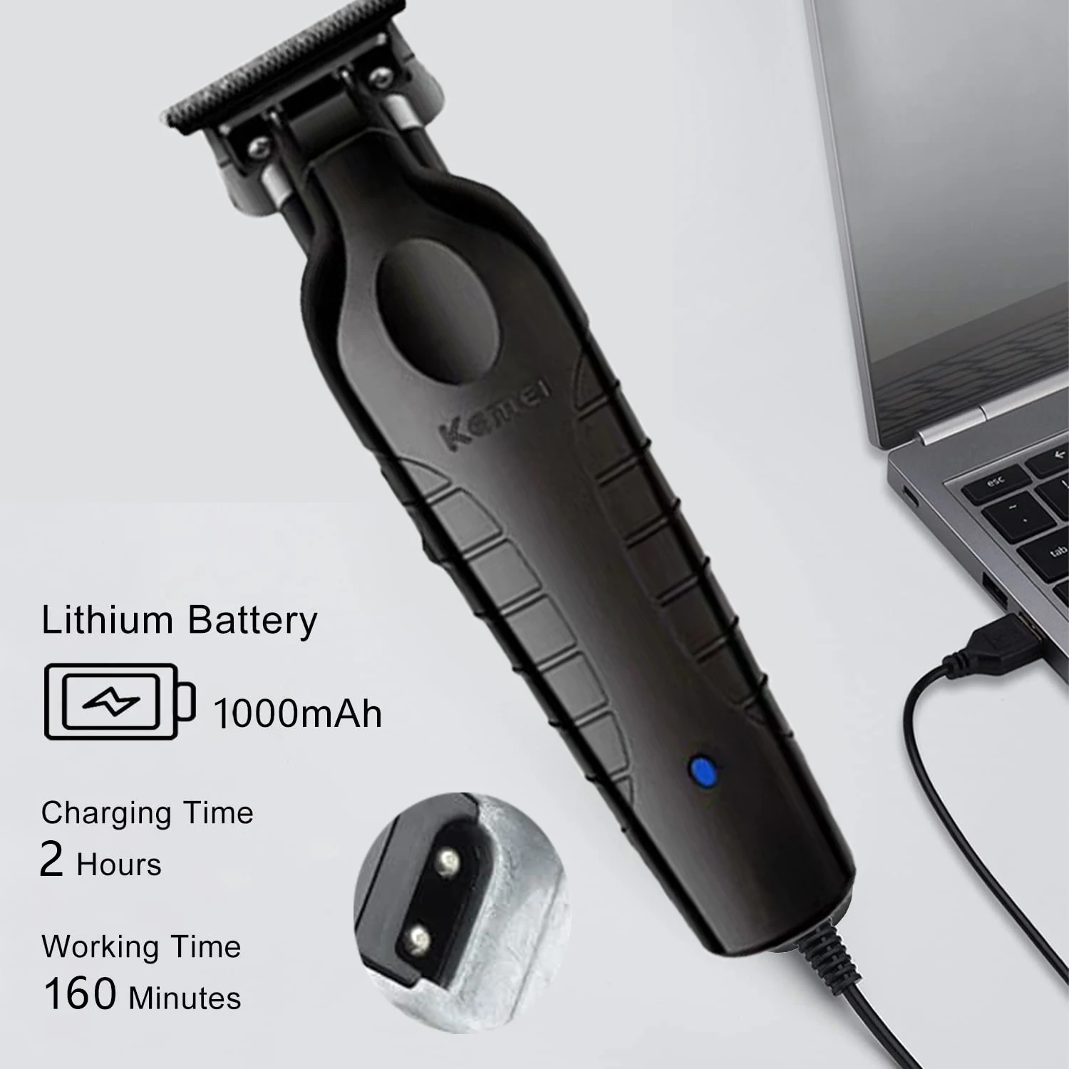 Kemei KM-2296 2299 Professional Hair Clipper for Men Hair Cutting Machine with Seat Charger Hair Trimmer Machine Haircut Machine