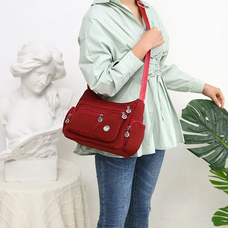 Yogodlns Fashion Women Shoulder Messenger Bag Waterproof Nylon Oxford Crossbody Bag Handbags Large Capacity Travel Bags Purse