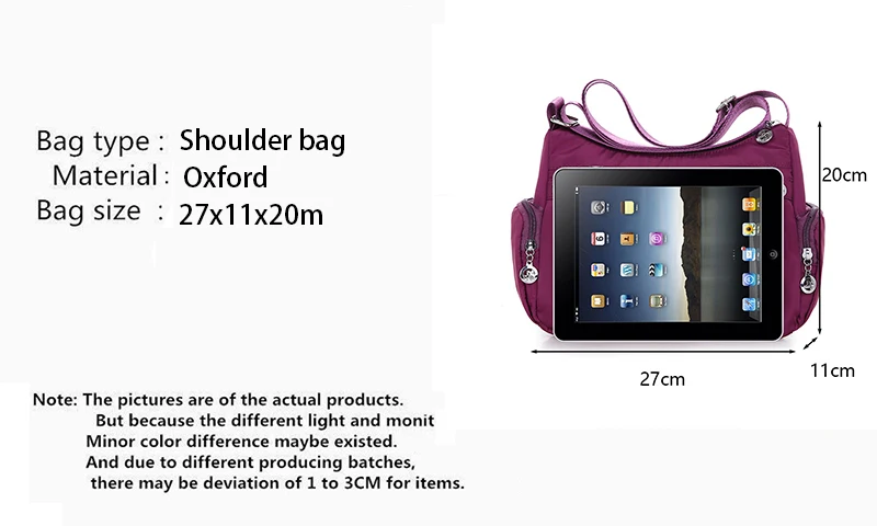 Yogodlns Fashion Women Shoulder Messenger Bag Waterproof Nylon Oxford Crossbody Bag Handbags Large Capacity Travel Bags Purse