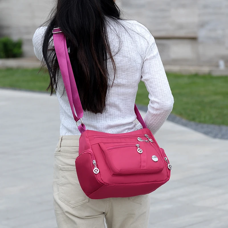 Yogodlns Fashion Women Shoulder Messenger Bag Waterproof Nylon Oxford Crossbody Bag Handbags Large Capacity Travel Bags Purse
