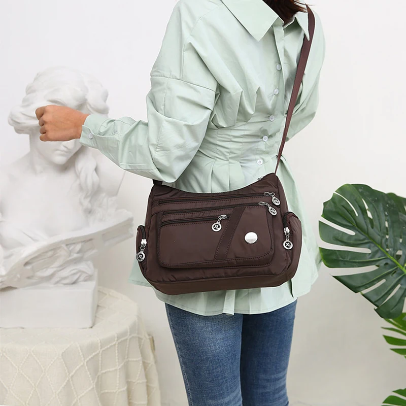 Yogodlns Fashion Women Shoulder Messenger Bag Waterproof Nylon Oxford Crossbody Bag Handbags Large Capacity Travel Bags Purse