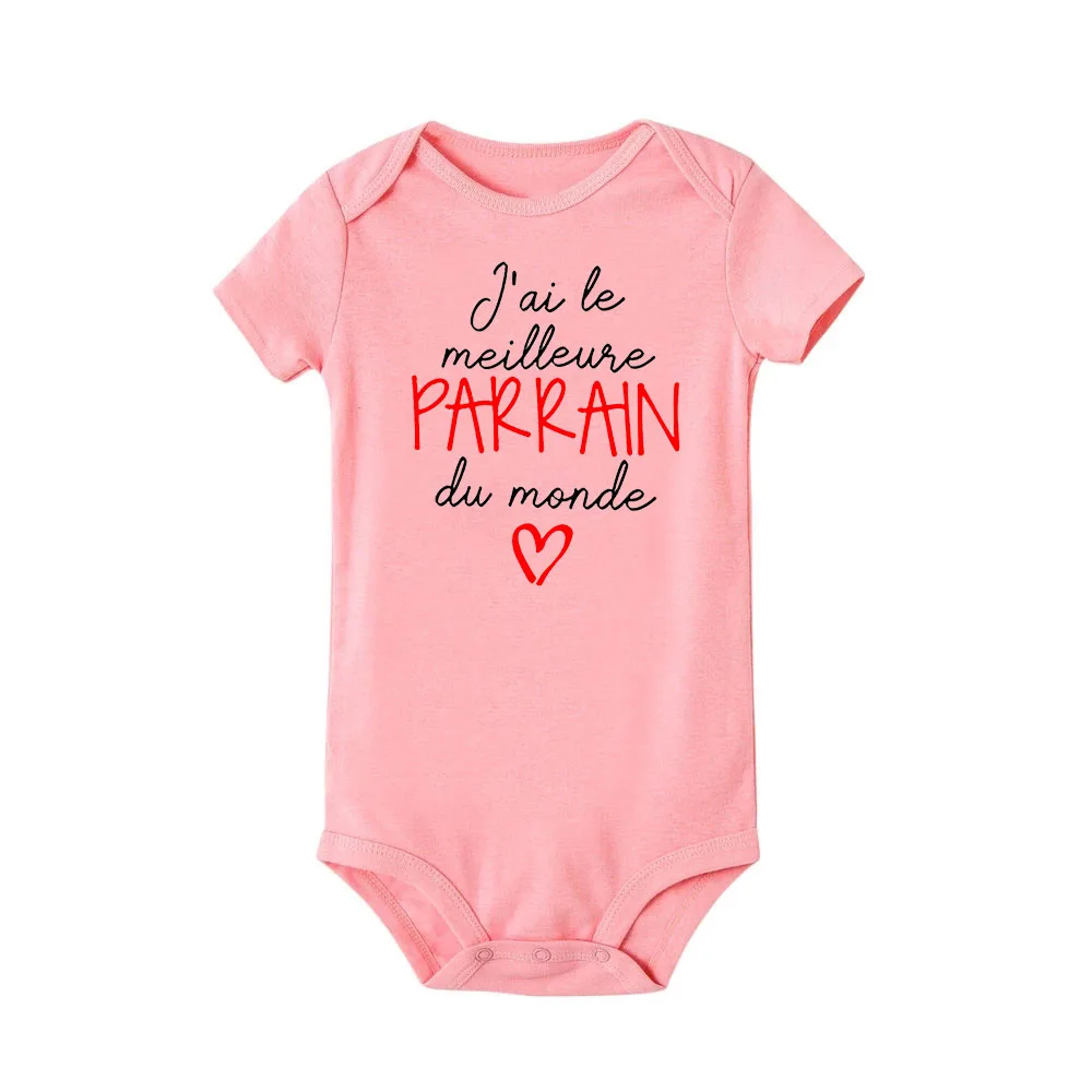 I Have The Best Godmother/Godfather In The World Newborn Baby Bodysuits Funny Short Sleeve Infant Rompers Boys Girls Jumpsuits