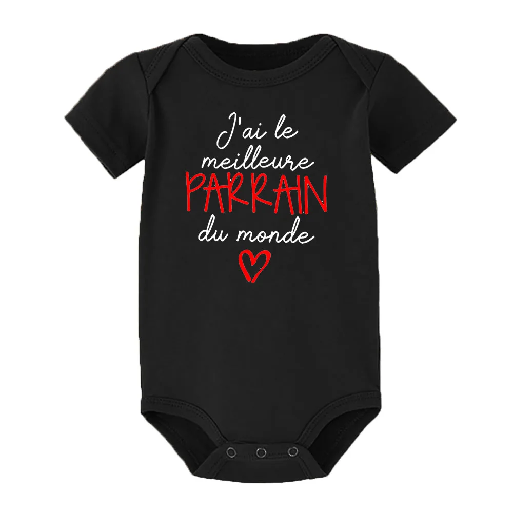I Have The Best Godmother/Godfather In The World Newborn Baby Bodysuits Funny Short Sleeve Infant Rompers Boys Girls Jumpsuits