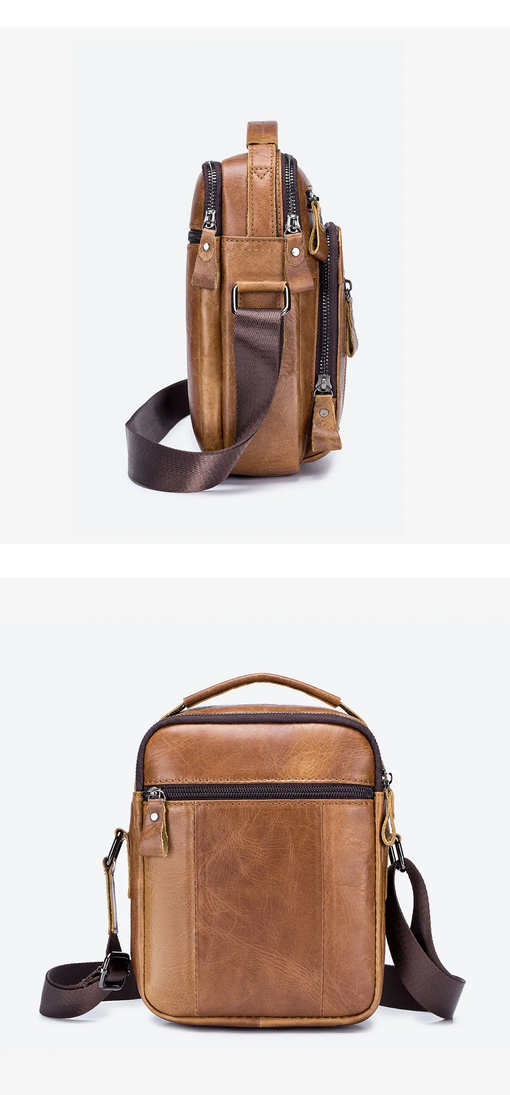 Brand 100% Genuine Leather Men's Shoulder Bags Messenger Bag for Men Crossbody Bags New Small Man Designer Handbag Bolso Male