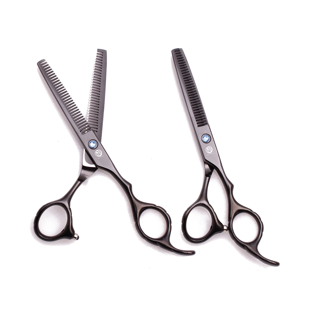 Professional Hairdressing Scissors 5.5" 6'' Purple Dragon Japan 440C Thinning Shears Douuble Side Teeth 15% Thinning Rate Z2001