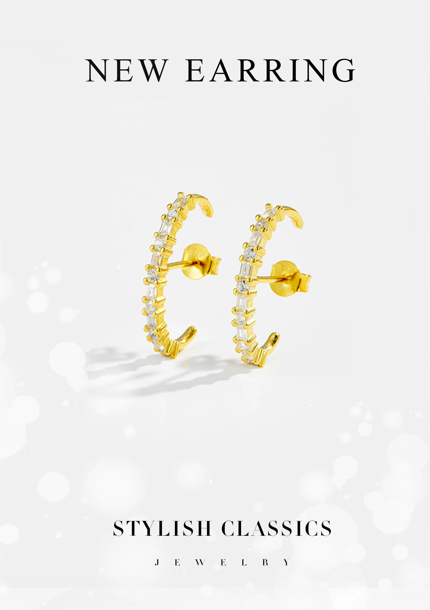 ANDYWEN 925 Sterling Silver Gold Clear CZ Circle Stud Earring 2023 Spiring Luxury Fine Jewelry Valentines Gift Women Jewels
