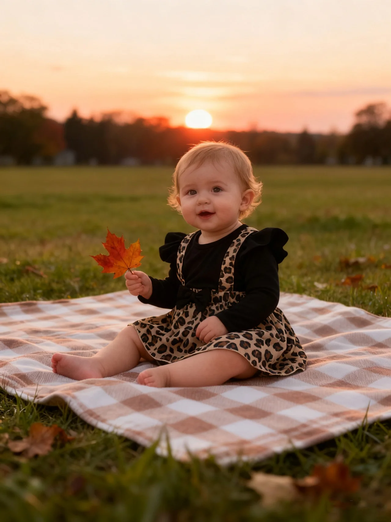0-18Months Newborn Baby Girl Dress with Bow Long Sleeve Leopard Dresses Onesie Clothing Autumn Infant Fashion Cute Jumpsuit