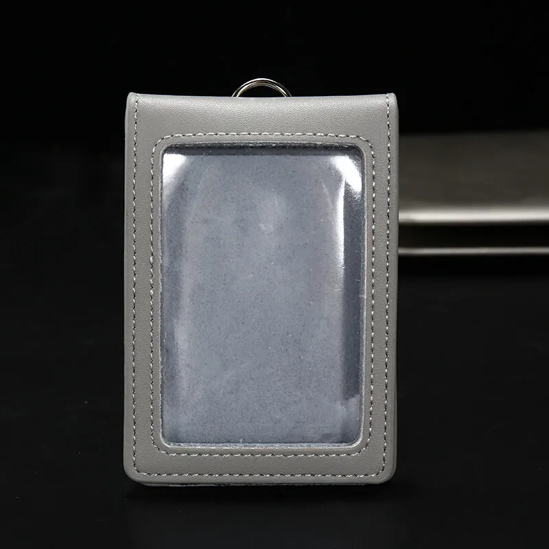 NEW Genuine Leather Badge Holder Business Work Card Neck Strap Lanyard ID Chest Card Name Tag Case Office Supplies