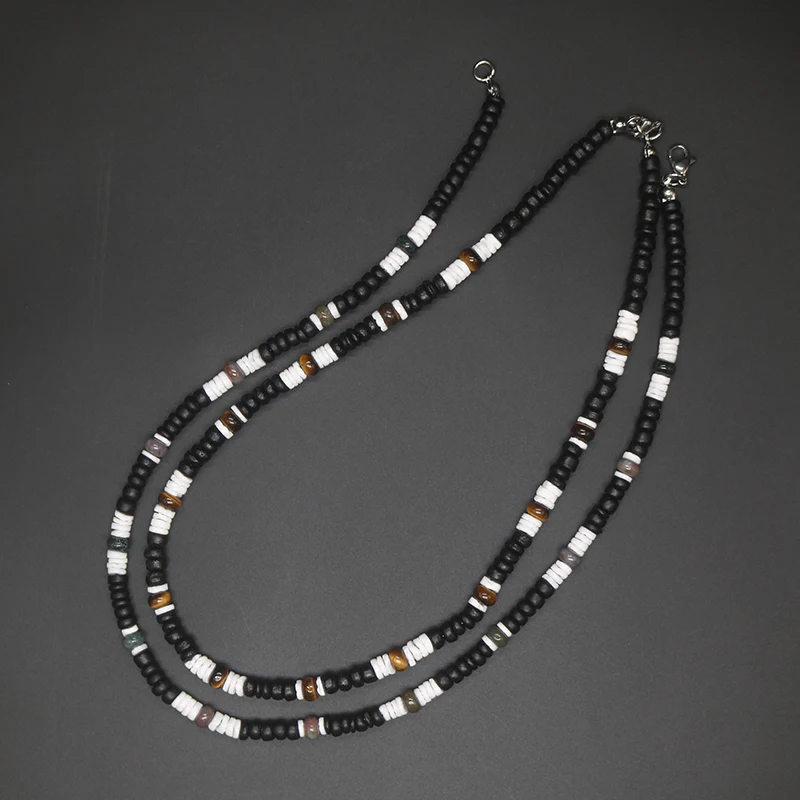 2023 Tribal Coconut Beads Necklace Men Ethnic Bohemia Puka Shell Surfer Necklace For Men Jewelry Collar Hombre Gift for Him