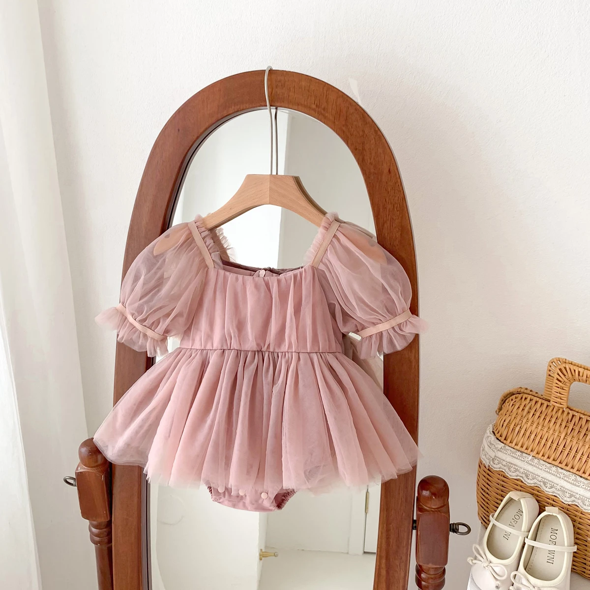 Summer Baby Romper Set Lace Polka Dots Toddler Princess Dress Infant Girls Bodysuit Baby Onesies 0-24 Months