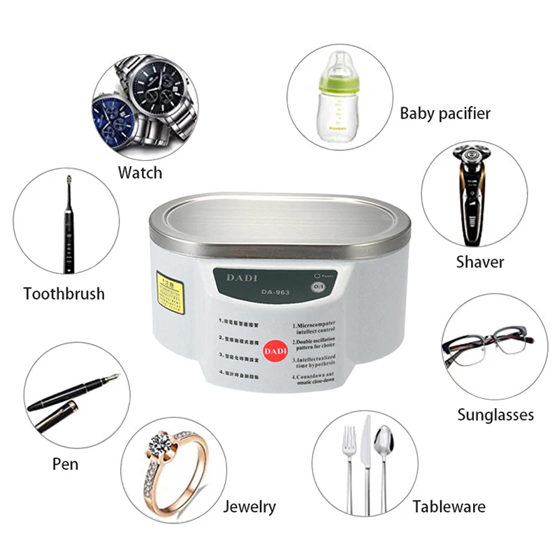 628ml Ultrasonic Cleaner Ultrasonic Bath for Jewelry Parts Glasses Circuit Board Cleaning Machine Ultrasound Jewelry Cleaner