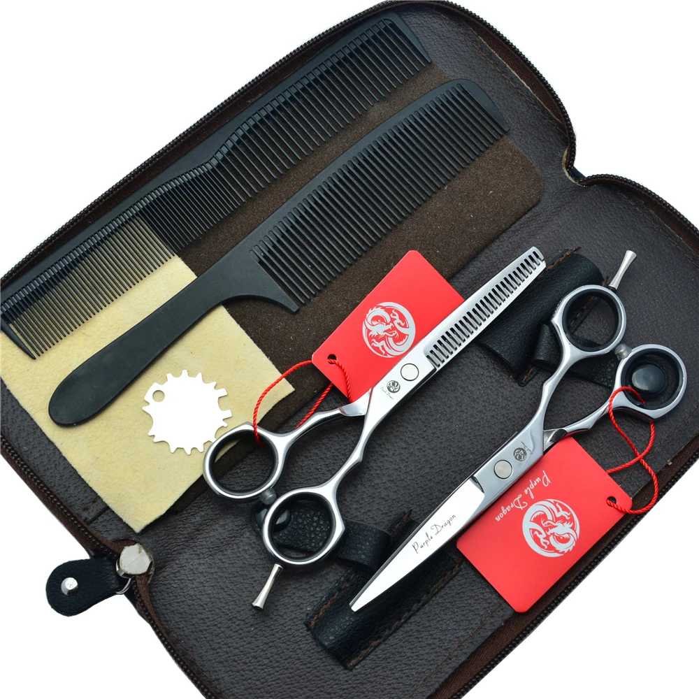 Hair Scissors 5.5'' Purple Dragon Japan Stainless Hairdressing Scissors Hair Cutting Shears Thinning Scissors Haircut Set Z1004