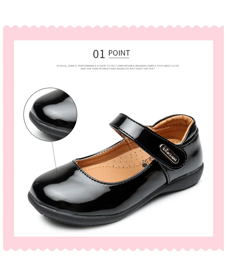 Kids Girls Leather Shoes Children Students Girls Soft Bottom Performance Shoes Children Students Princess Footwear