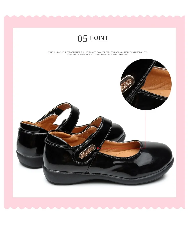 Kids Girls Leather Shoes Children Students Girls Soft Bottom Performance Shoes Children Students Princess Footwear