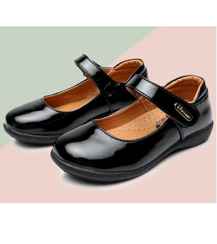 Kids Girls Leather Shoes Children Students Girls Soft Bottom Performance Shoes Children Students Princess Footwear