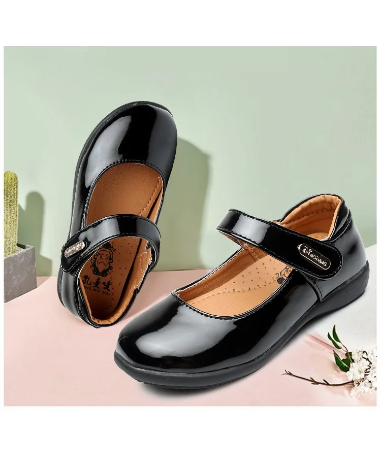 Kids Girls Leather Shoes Children Students Girls Soft Bottom Performance Shoes Children Students Princess Footwear