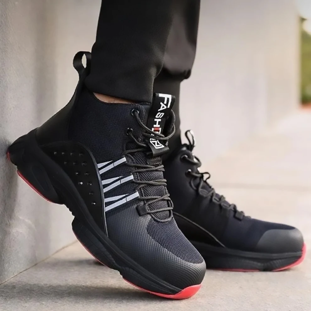 Safety Shoes Work Shoes Steel Toe Men Puncture-Protective Work Boots Indestructible Safety Lightweight
