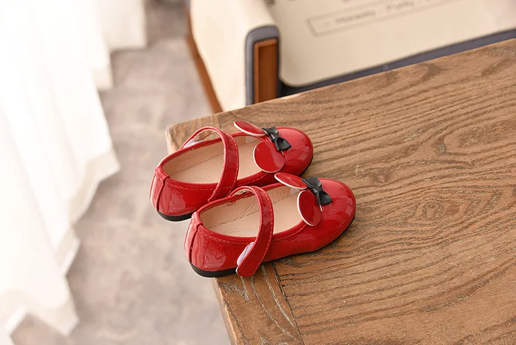 Baby Girl Shoes Soft PU Patent Leather Flats For Girls Kids Little Children Casual Flats Size 21-30 Shoes Cute Sweet Princess