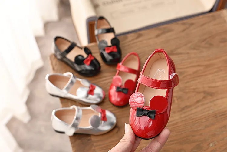 Baby Girl Shoes Soft PU Patent Leather Flats For Girls Kids Little Children Casual Flats Size 21-30 Shoes Cute Sweet Princess
