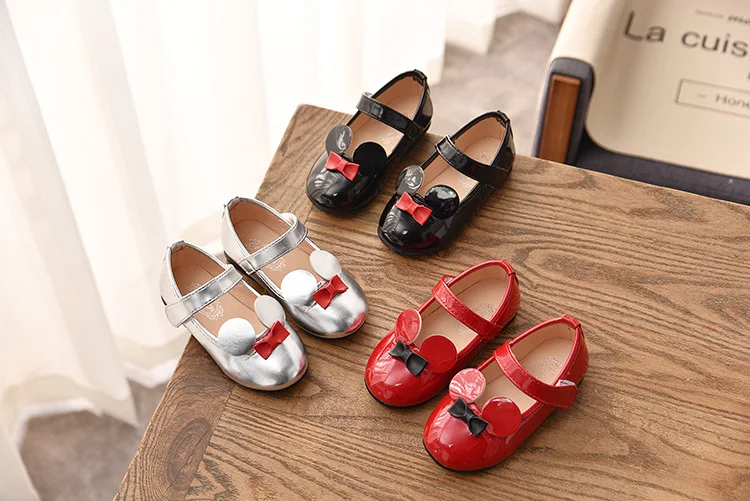 Baby Girl Shoes Soft PU Patent Leather Flats For Girls Kids Little Children Casual Flats Size 21-30 Shoes Cute Sweet Princess