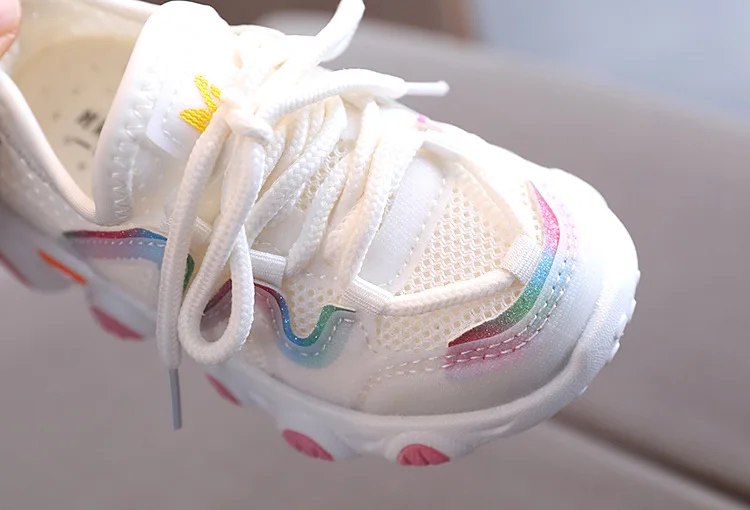 2022 Breathable Toddler Boy Sneakers Stretch Fabric Fashionable Baby Running Shoes Pink School Girl Sports Shoes Sneakers